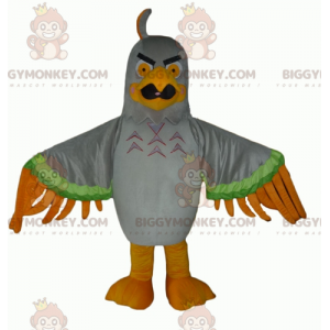 BIGGYMONKEY™ Böse aussehendes Adler-Maskottchen-Kostüm in Grau
