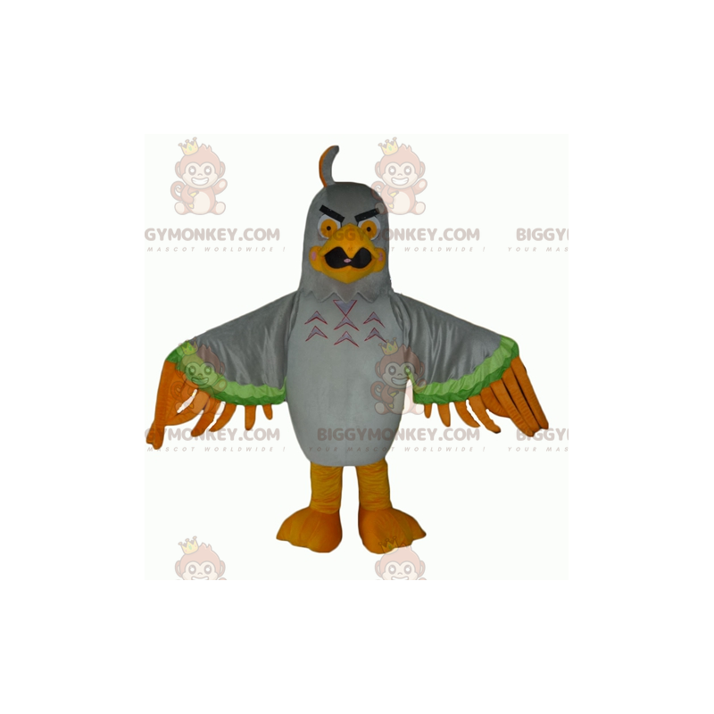BIGGYMONKEY™ Costume da mascotte Aquila grigio verde e
