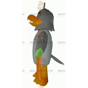 BIGGYMONKEY™ Evil Looking Gray Green and Orange Eagle Mascot