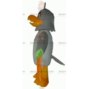 Costume de mascotte BIGGYMONKEY™ d'aigle gris vert et orange à