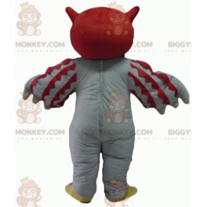 Costume de mascotte BIGGYMONKEY™ de hibou rouge et blanc géant