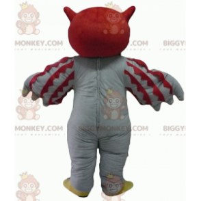 Disfraz de mascota BIGGYMONKEY™ de búho rojo y blanco gigante -