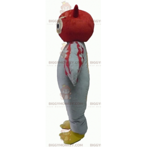 Disfraz de mascota BIGGYMONKEY™ de búho rojo y blanco gigante -