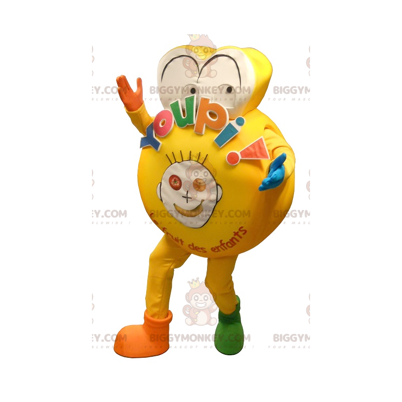 Fato de mascote infantil amarelo gordo BIGGYMONKEY™ –