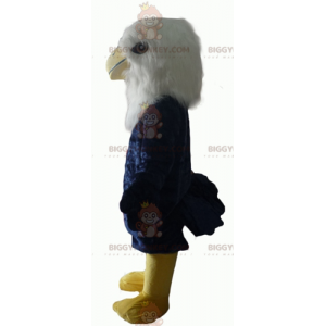 Disfraz de mascota BIGGYMONKEY™ Águila peluda, azul, blanca y