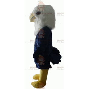 All Hairy Blue White and Yellow Eagle BIGGYMONKEY™ Mascot