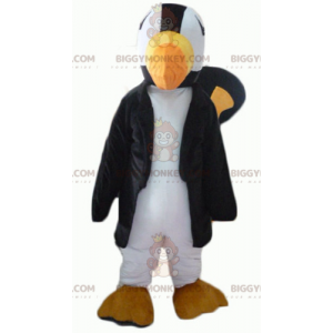 BIGGYMONKEY™ Costume da tucano pappagallo nero bianco e giallo