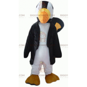 BIGGYMONKEY™ Black White and Yellow Parrot Toucan Mascot