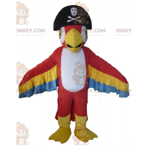 BIGGYMONKEY™ Costume Mascotte Pappagallo Tricolore Con Cappello