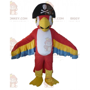 BIGGYMONKEY™ Μασκότ στολή Τρίχρωμος Παπαγάλος με Καπέλο Πειρατή