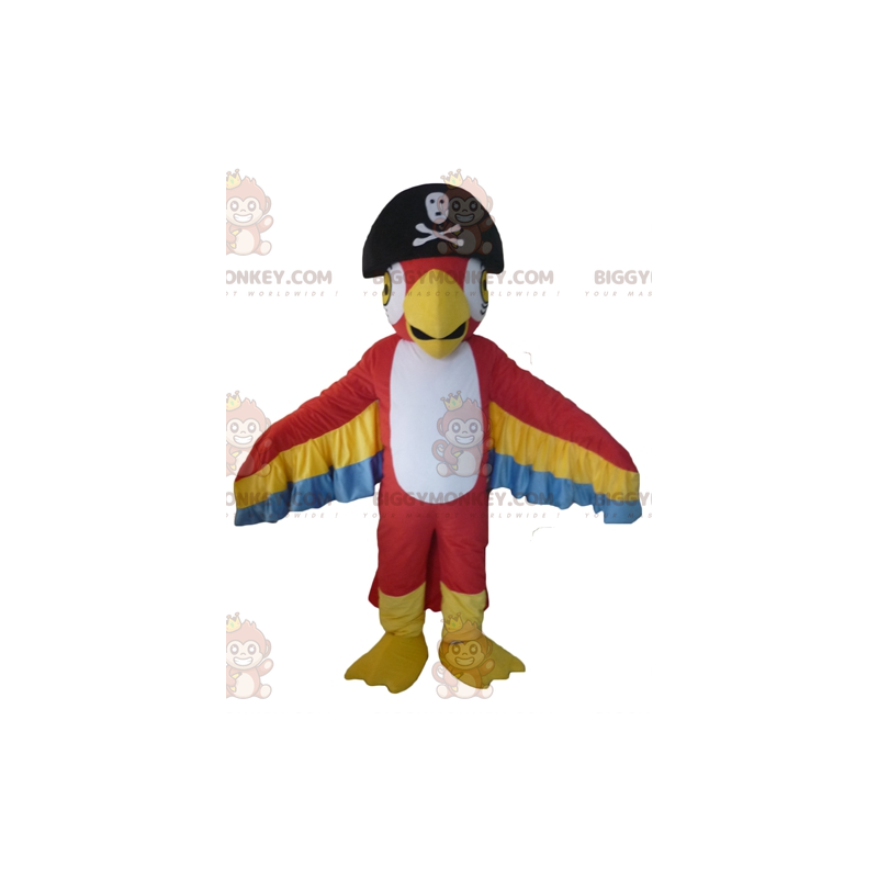 Costume de mascotte BIGGYMONKEY™ de perroquet tricolore avec un