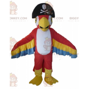 BIGGYMONKEY™ Costume Mascotte Pappagallo Tricolore Con Cappello