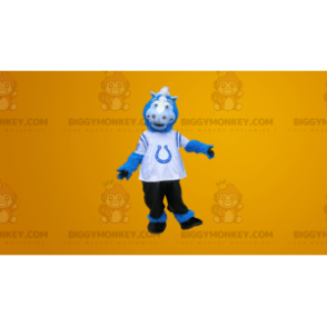 Blue White and Black Horse BIGGYMONKEY™ Mascot Costume –