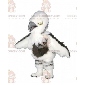 Hairy White and Brown Vulture BIGGYMONKEY™ Mascot Costume –