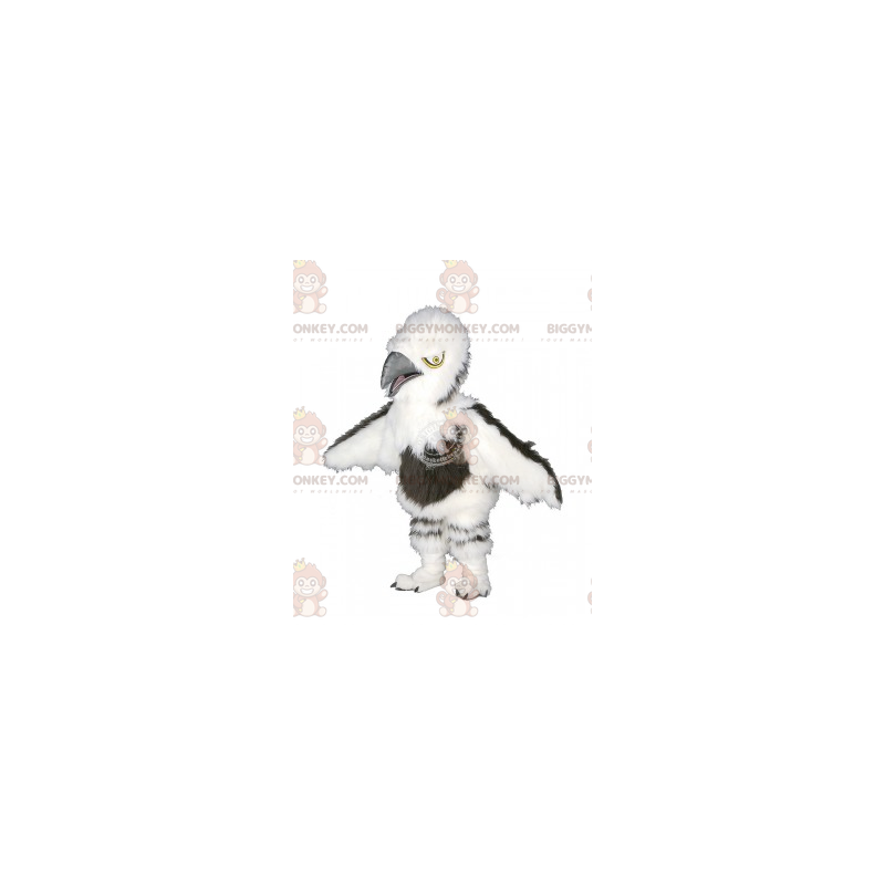 Kostium maskotki włochaty biało-brązowy sęp BIGGYMONKEY™ -