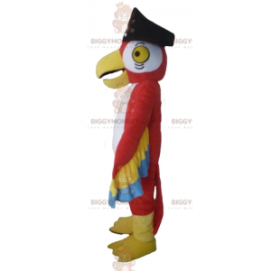 BIGGYMONKEY™ Mascot Costume Tricolor Parrot With Pirate Hat –