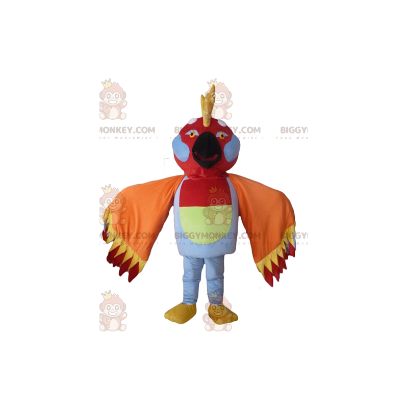 BIGGYMONKEY™ Costume da mascotte Uccello multicolore con piume