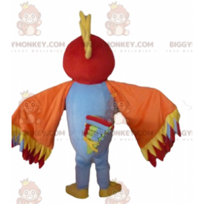 BIGGYMONKEY™ Maskottchen-Kostüm Mehrfarbiger Vogel mit Federn