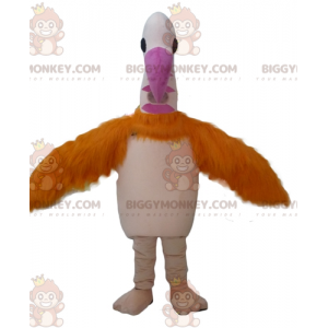 BIGGYMONKEY™ Mascottekostuum met reuzenstruisvogel flamingo -