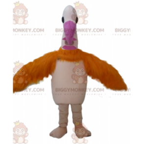 BIGGYMONKEY™ Mascottekostuum met reuzenstruisvogel flamingo -