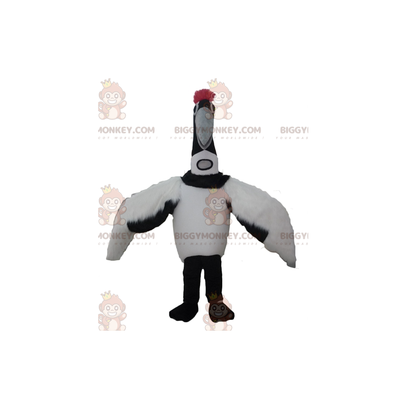 Kostium maskotka czarno-biały ptak wędrowny BIGGYMONKEY™ Big