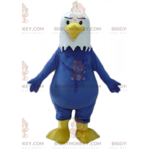 BIGGYMONKEY™ Giant Plump White and Yellow Blue Eagle Mascot