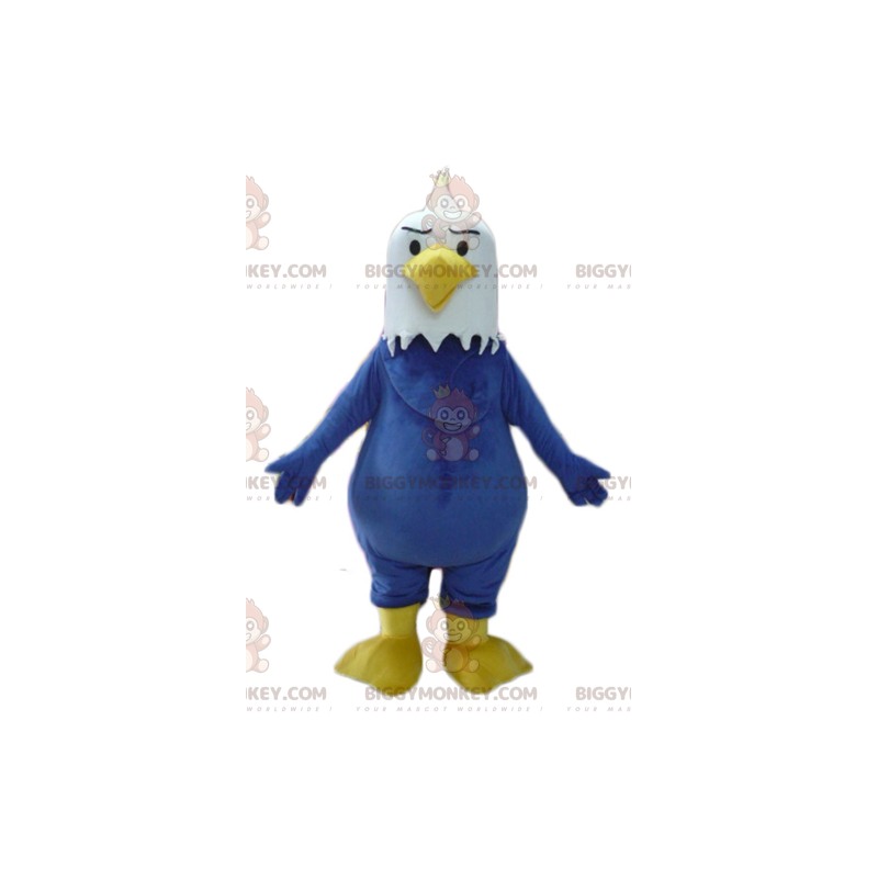 BIGGYMONKEY™ Gigante paffuto costume mascotte aquila blu bianca