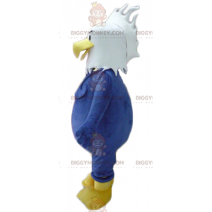 Costume de mascotte BIGGYMONKEY™ d'aigle bleu blanc et jaune