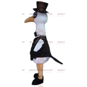 Costume de mascotte BIGGYMONKEY™ de cygne de cigogne de grand