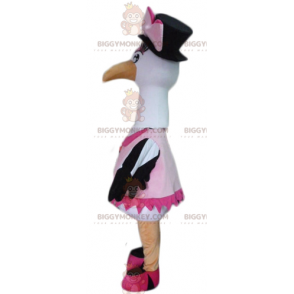 Costume de mascotte BIGGYMONKEY™ de cygne de cigogne de grand