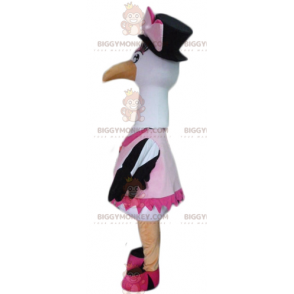 Černobílý kostým maskota BigGYMONKEY™ Big Bird Stork Swan –