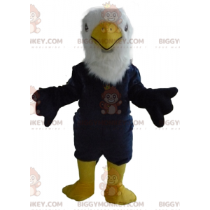BIGGYMONKEY™ Large All Hairy Blue White and Yellow Eagle Mascot