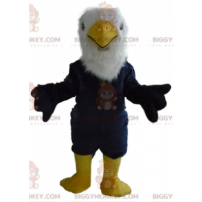 BIGGYMONKEY™ Large all-hairy blue white and Yellow Eagle μασκότ