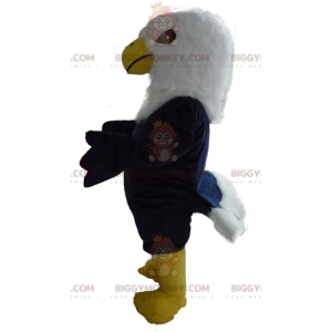 BIGGYMONKEY™ Large All Hairy Blue White and Yellow Eagle Mascot