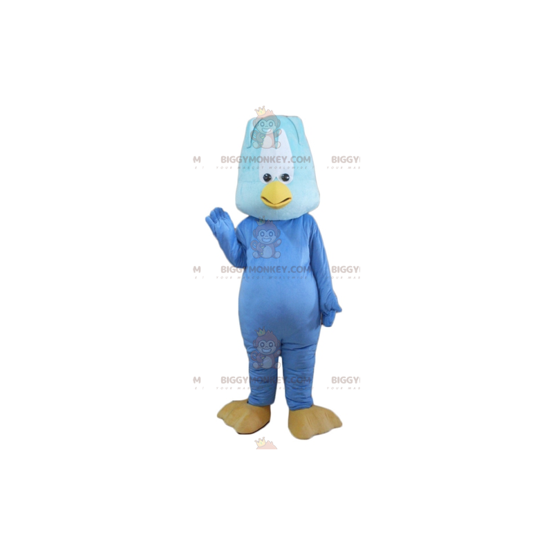 Divertente costume mascotte uccello pulcino blu gigante