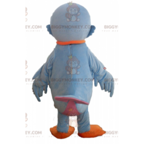 Fantasia de mascote BIGGYMONKEY™ Azul Laranja e Pássaro Rosa