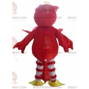 BIGGYMONKEY™ Costume mascotte uccello anatra rosso giallo e