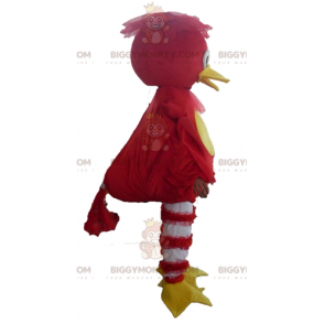 Costume de mascotte BIGGYMONKEY™ d'oiseau rouge jaune et blanc