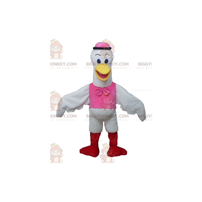 Costume da mascotte Big White Bird Cicogna Cigno BIGGYMONKEY™ -