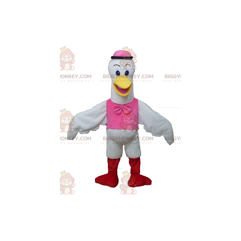 Disfraz de mascota Big White Bird Cigüeña Cisne BIGGYMONKEY™ -