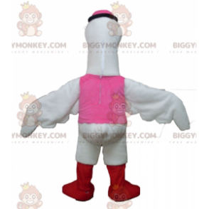 Big White Bird Stork Swan BIGGYMONKEY™ maskottiasu -