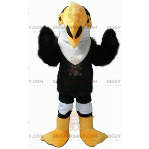 BIGGYMONKEY™ Costume da tucano pappagallo nero bianco e giallo