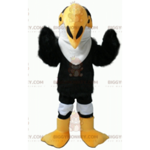 BIGGYMONKEY™ Costume da tucano pappagallo nero bianco e giallo