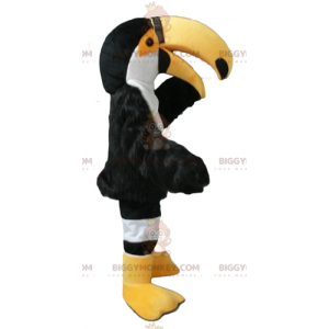 BIGGYMONKEY™ Costume da tucano pappagallo nero bianco e giallo