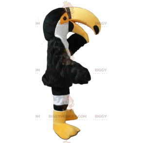 BIGGYMONKEY™ Black White and Yellow Parrot Toucan Mascot