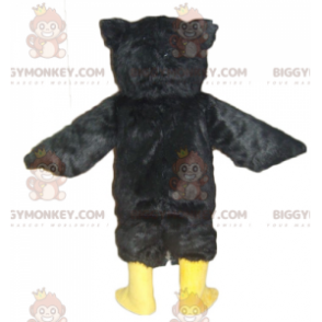 All Hairy Black White & Yellow Owl BIGGYMONKEY™ Mascot Costume