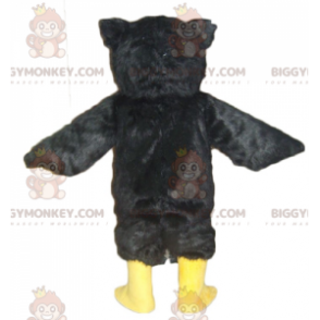 Costume de mascotte BIGGYMONKEY™ de hibou noir blanc et jaune