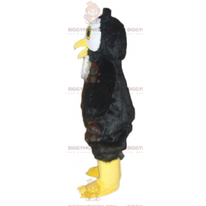 Costume de mascotte BIGGYMONKEY™ de hibou noir blanc et jaune