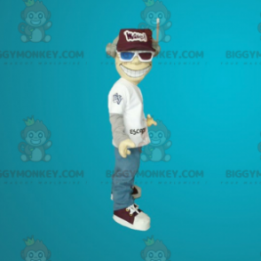BIGGYMONKEY™-mascottekostuum voor mannen met helm en 3D-bril -