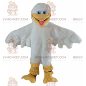 Witte en gele eend zeemeeuw BIGGYMONKEY™ mascottekostuum -